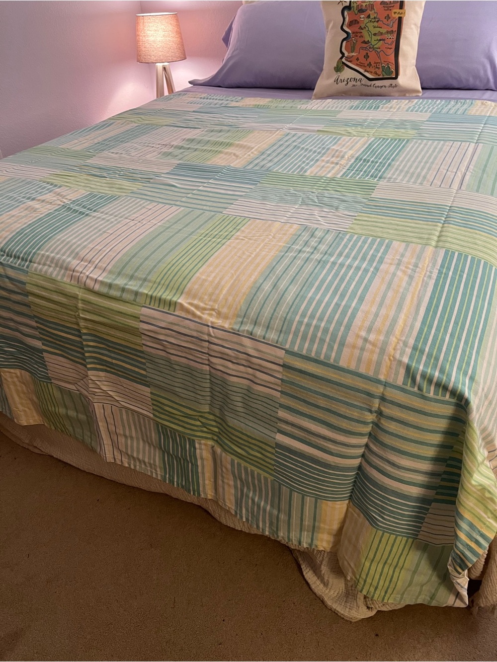 Martha Stewart Striped Patchwork shower curtain.